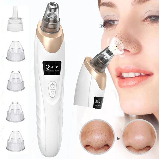 For Women And Men 5-in-1 Blackhead remover  Vacuum Facial Pore Cleaner Electric Acne Comedone, blackhead Remover, derma suction, pimple acne remover, blackhead vacuum machine, dust remover, dirt remover